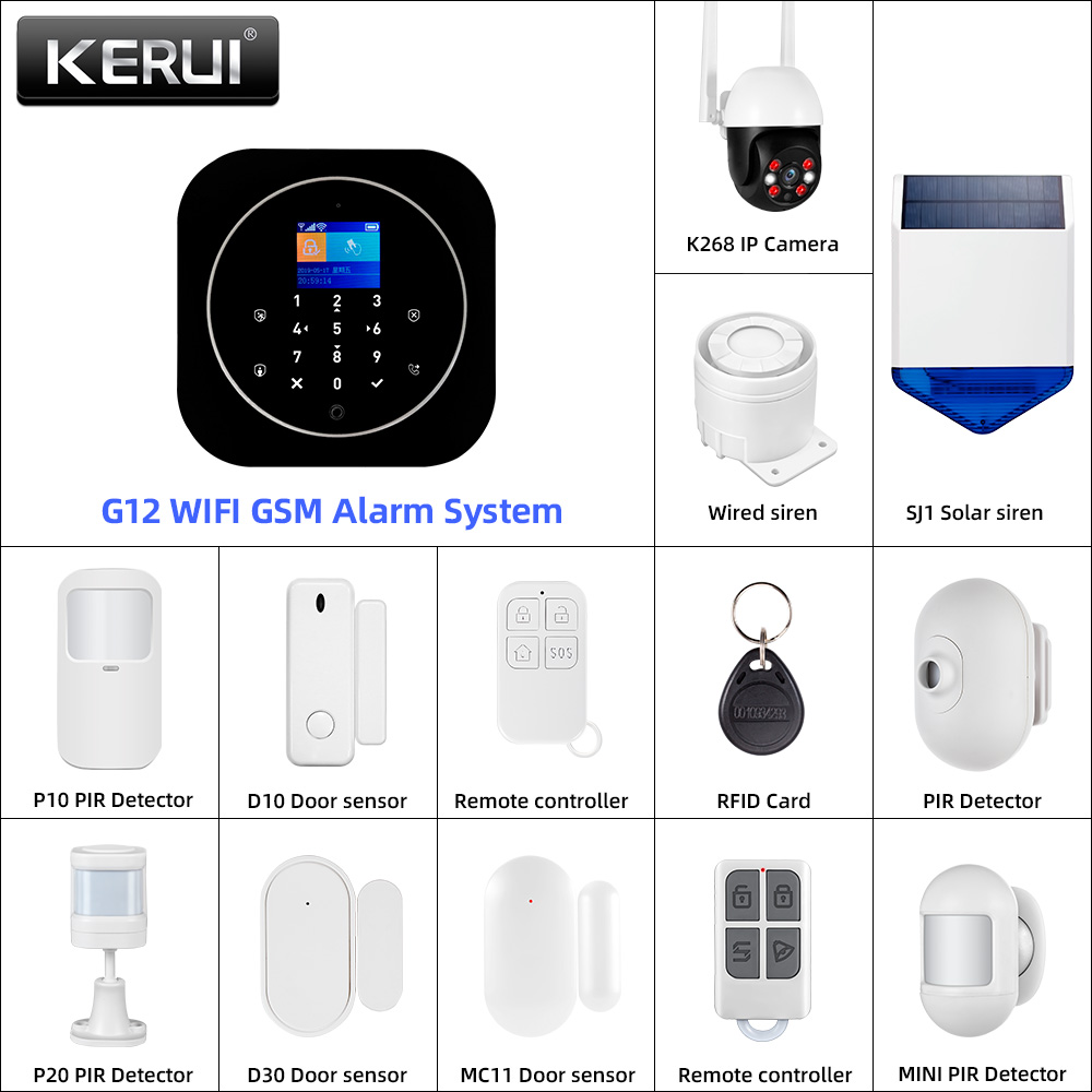 Home Security System Installation - KERUI G12 2G Wifi Kablosuz Ev