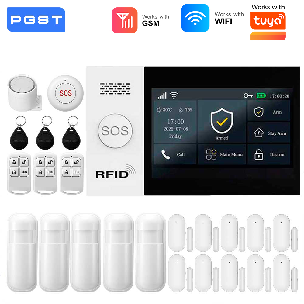 Home Security System Installation - 2.4G WIFI Akıllı GSM Alarm Sistemi,