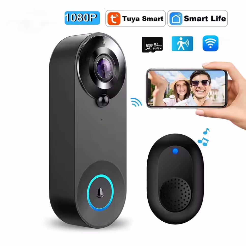 Home Security No Wifi Needed - Tuya 1080P kablosuz WIFI kapı zili