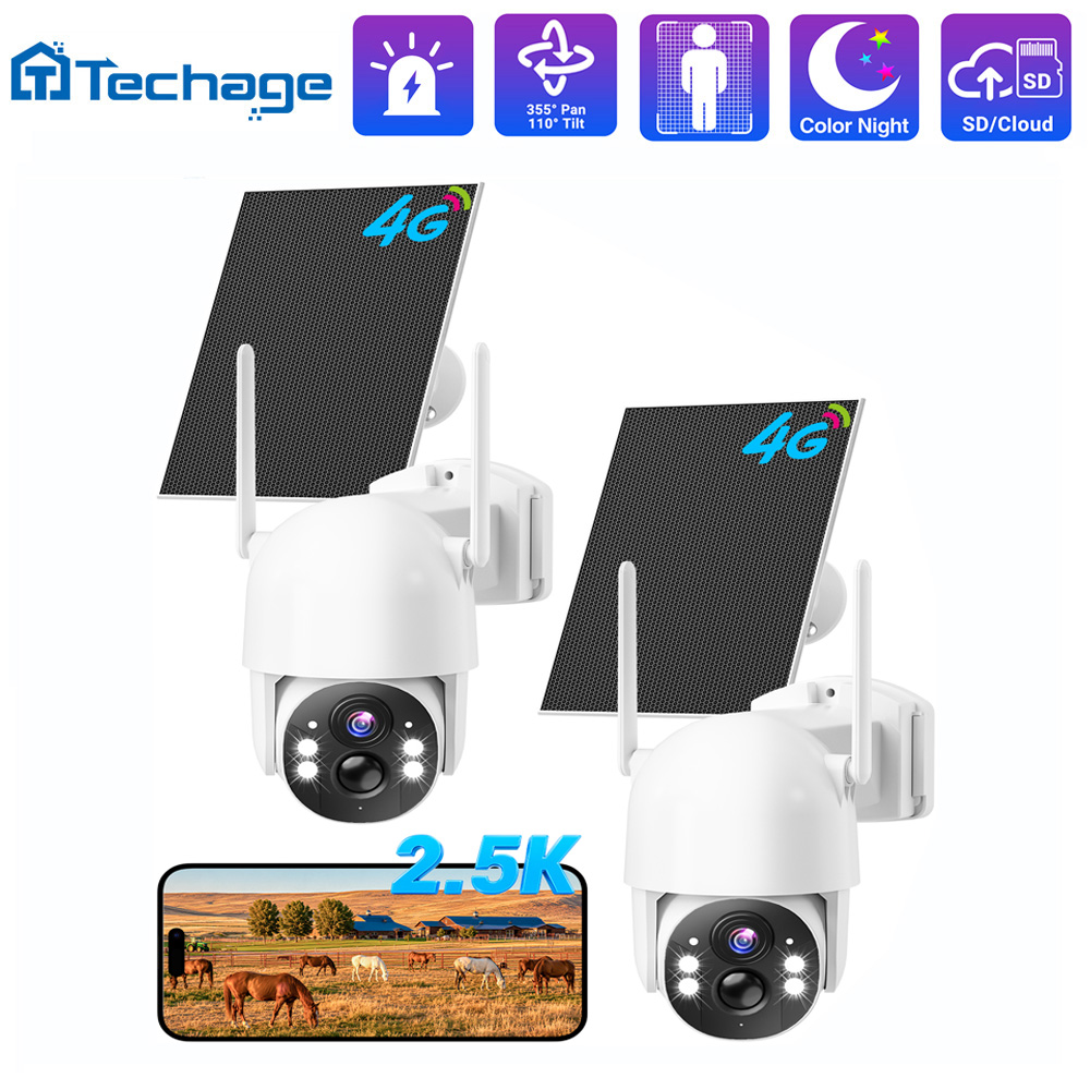 Camera Solar Wireless - Techage 4G LTE hücresel güneş enerjili