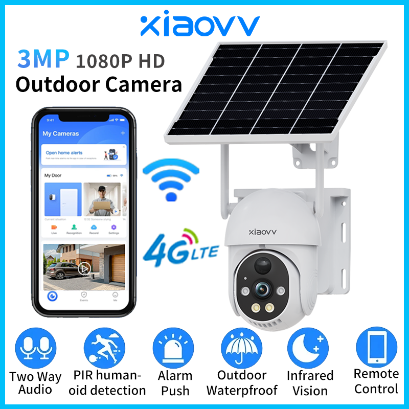 Camera Solar Wireless - XIAOVV Güneş Enerjili Kamera Kablosuz 4G