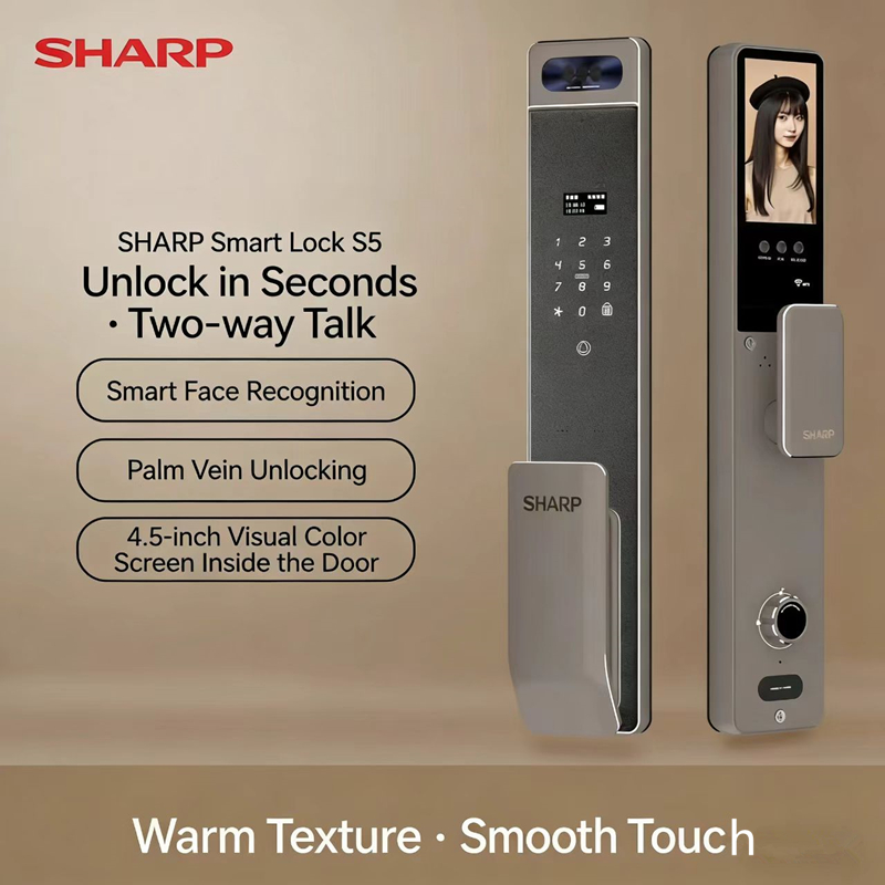 Home Security Wifi Camera - Sharp S5-FV Tam Otomatik Akıllı Kilit