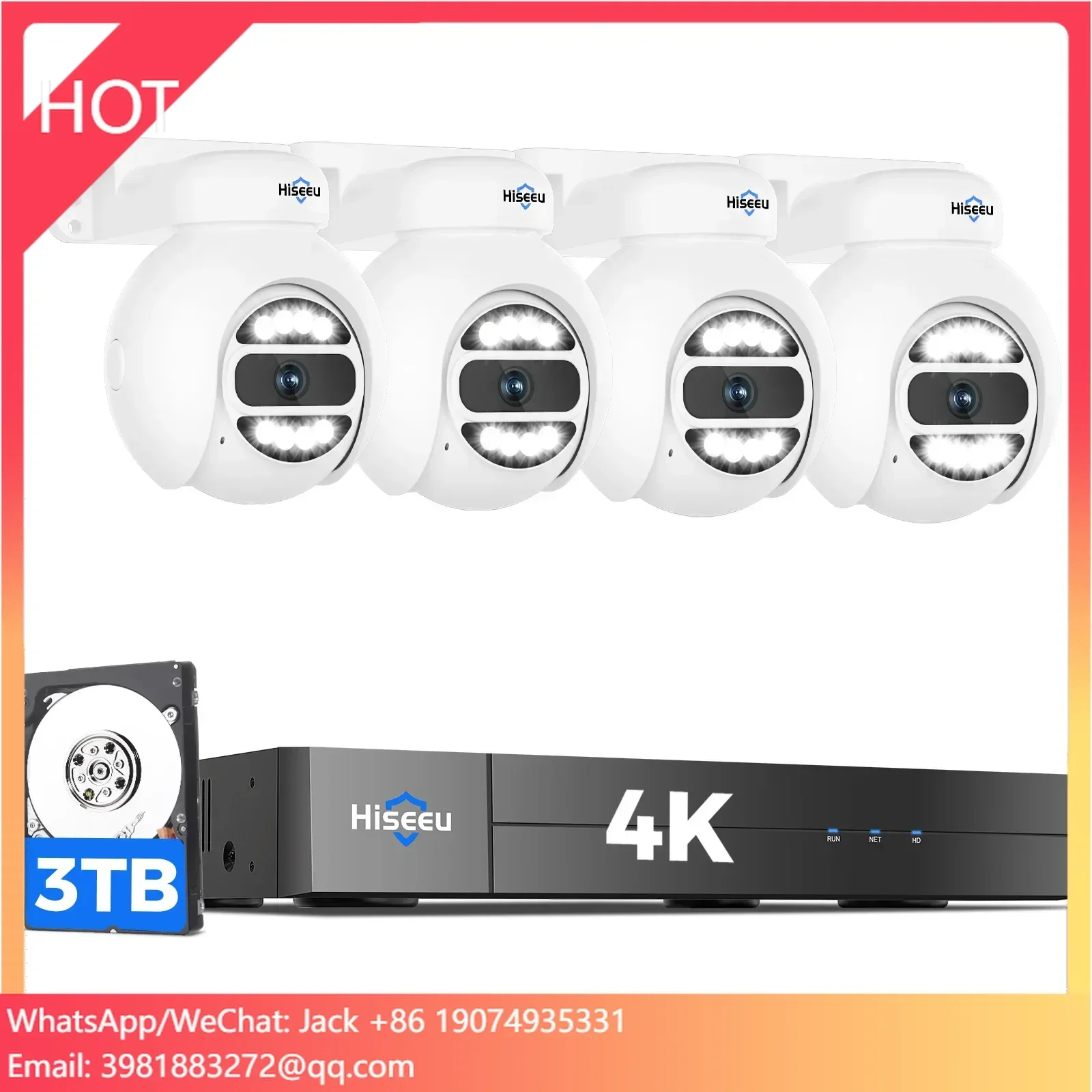 Home Security Kit With Camera - Hiseeu Otomatik Takip 5mp Poe Nvr