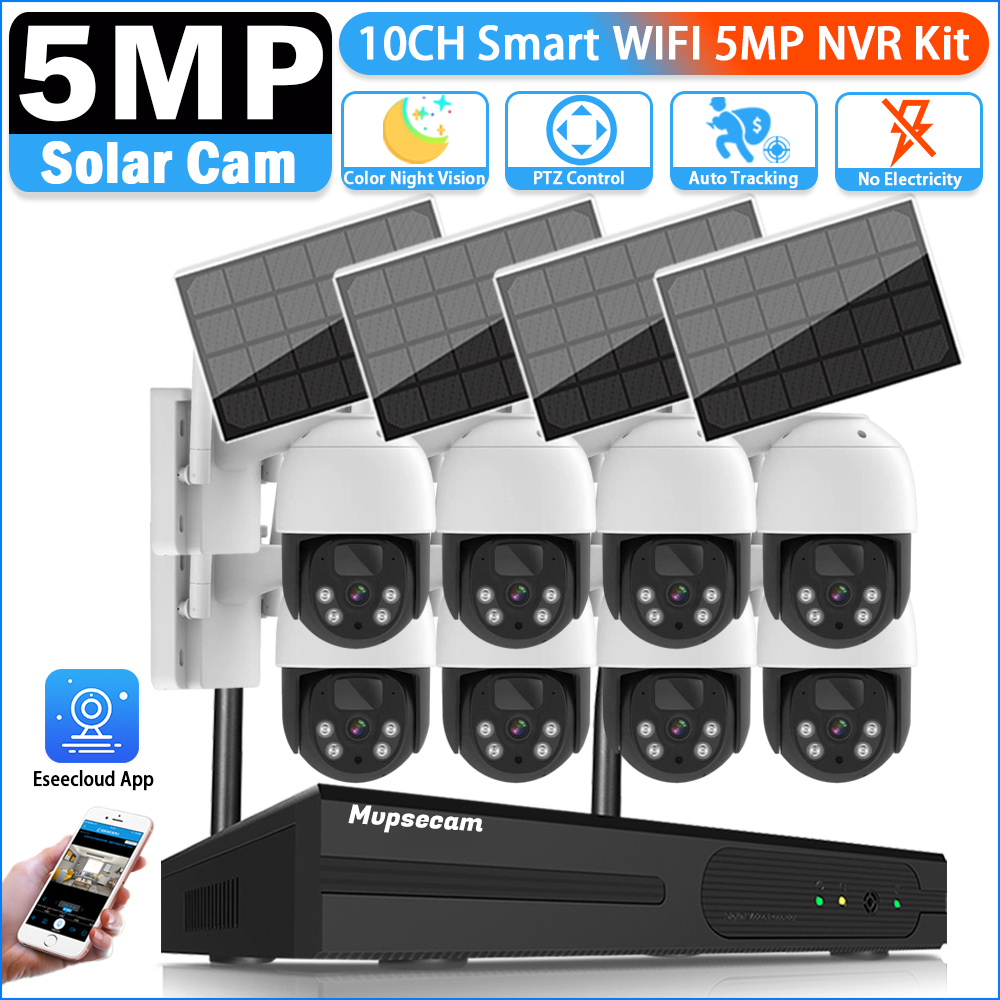 Camera Solar Wireless - 5MP 16CH Kablosuz NVR Güvenlik WIFI