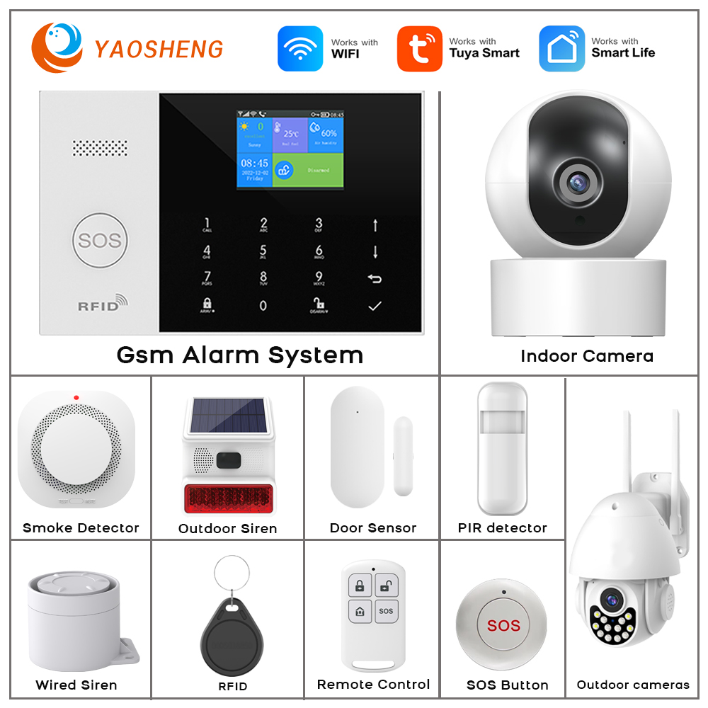 Home Security System Installation - 4G Alarm Sistemi Güvenlik Ev WIFI