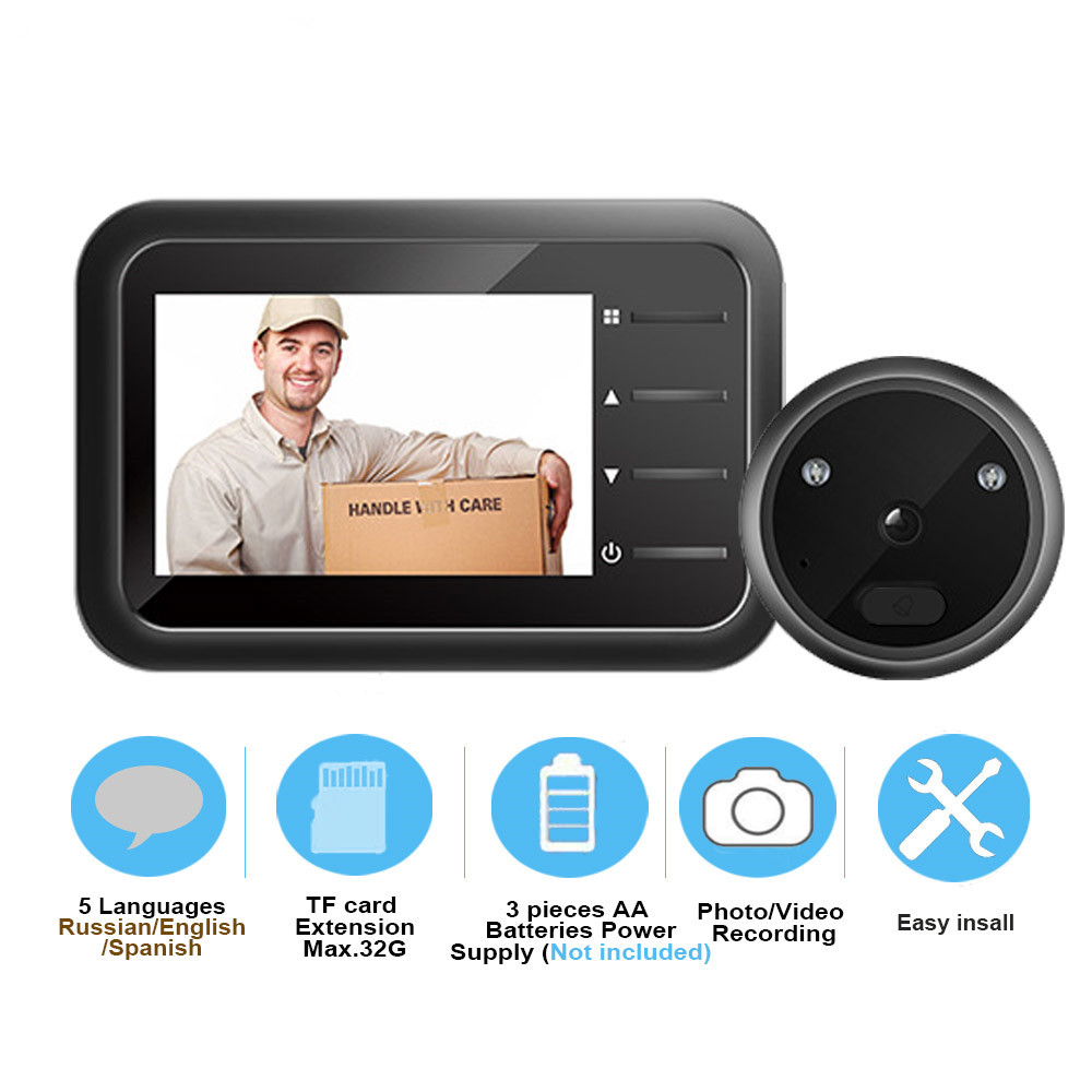 Home Security Ring Camera - Video Gözetleme Deliği Kapı Zili Kamerası