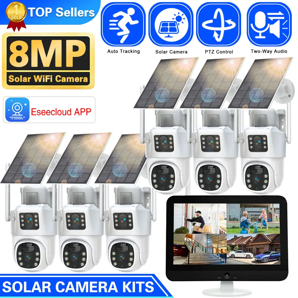 Camera Solar Wireless - 10CH kablosuz NVR 4k 8mp çift