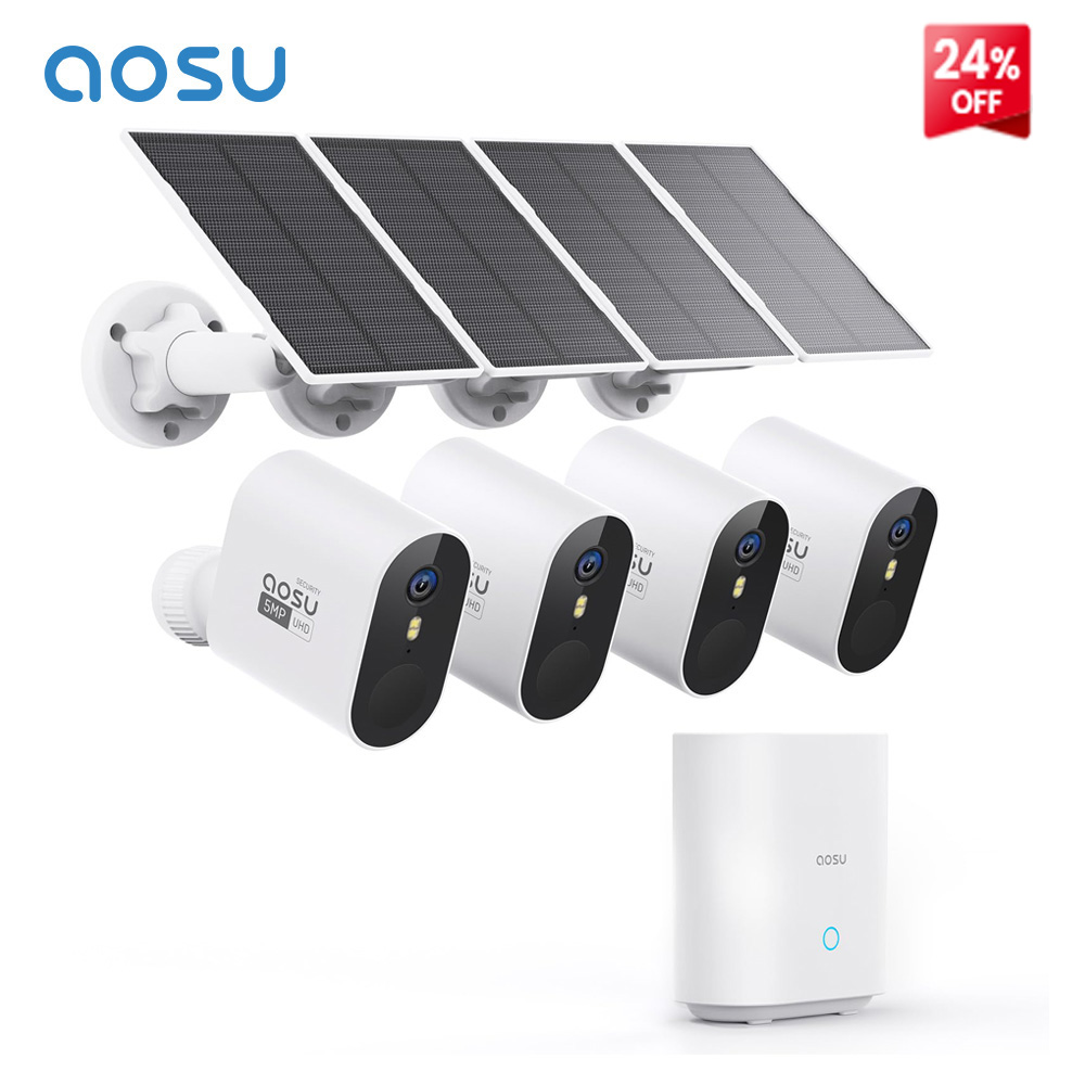 Camera Solar Wireless - AOSU 5MP Solar Kamera Sistemi Dış