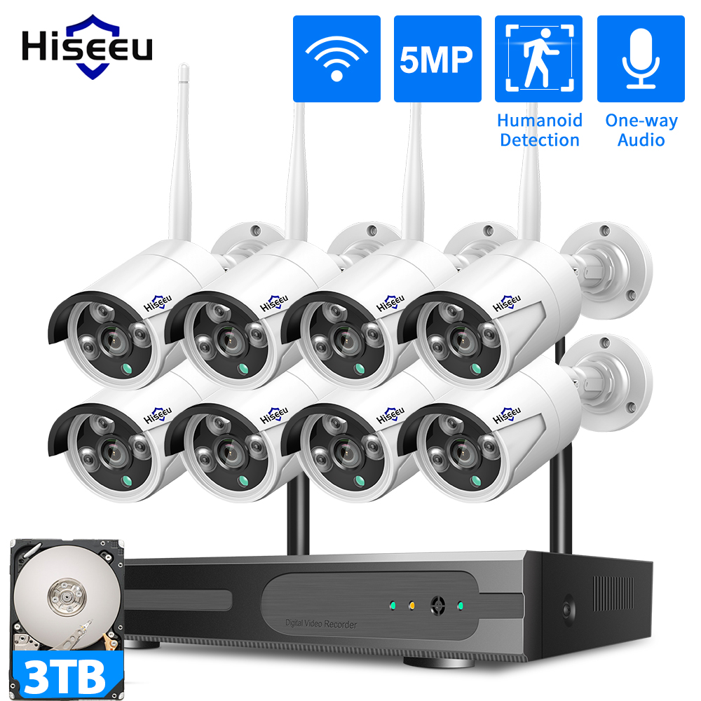 Home Security Kit - Hiseeu 3/5/8MP WiFi CCTV Kamera Güvenlik