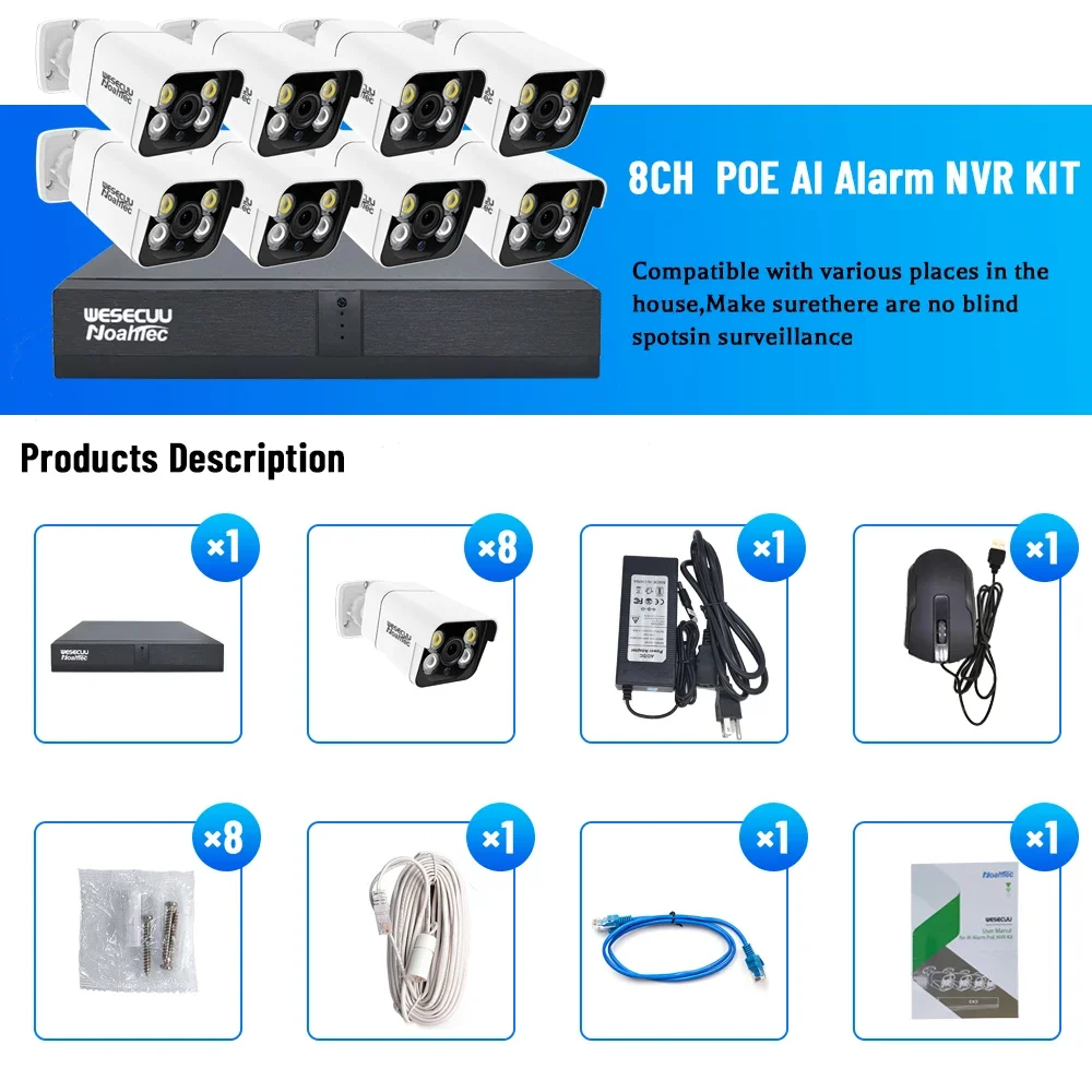 Home Security Kit With Camera - Üretici 5mp 4k 8mp 4 8