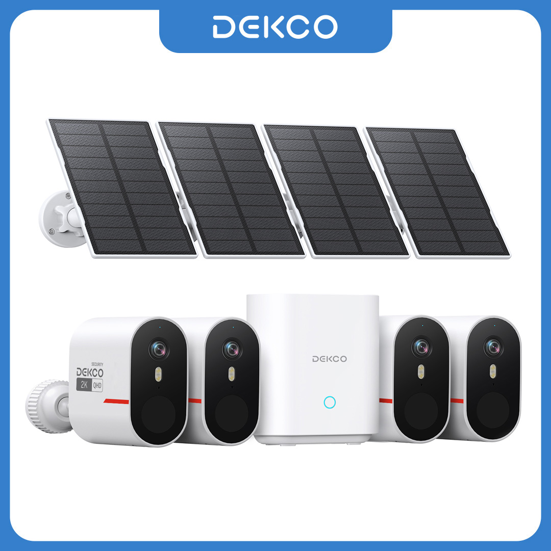 Home Security Kit With Camera - Dekco 3MP WiFi Güneş Enerjili Kamera