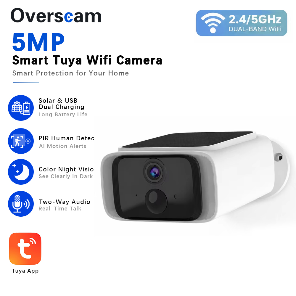 Home Security No Wifi Needed - Tuya 5MP Güneş Enerjili Güvenlik Kamerası