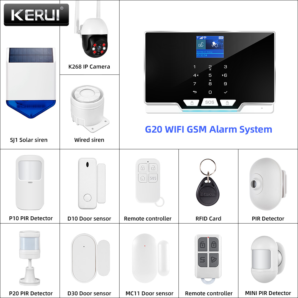 Keypad Alarm Panel - KERUI G20 WIFI GSM Alarm Paneli,