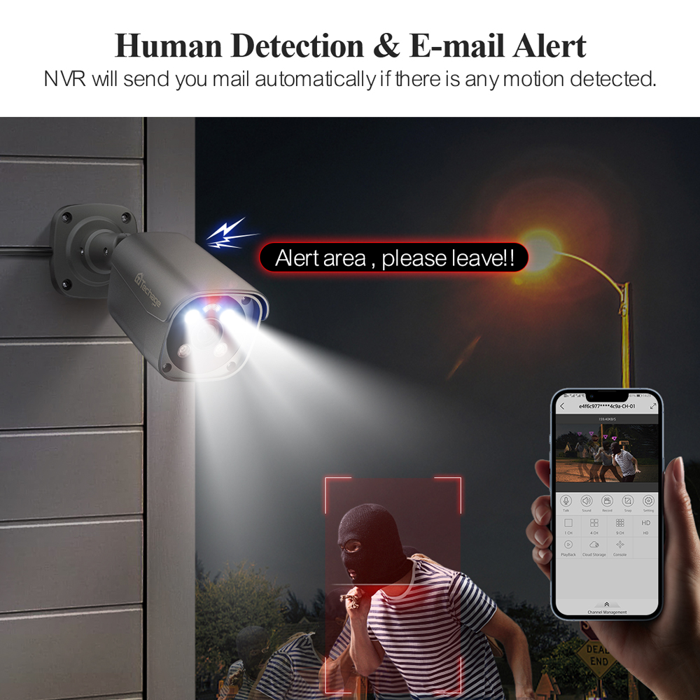 Techage H.265 8CH 5MP 8MP 4K P - Home Security Kit With Camera incelemesi ve fiyatı