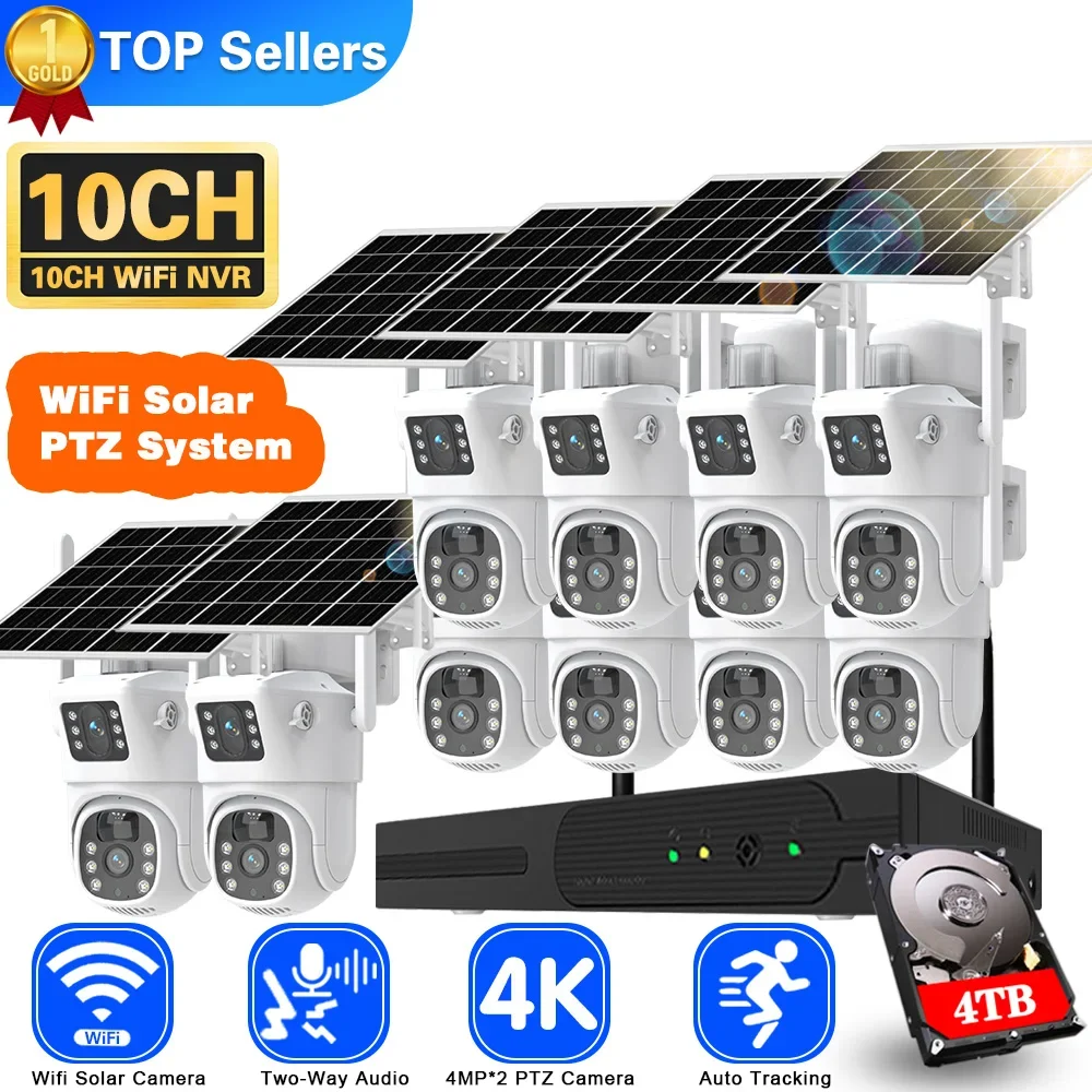 4K 8MP çift Lens Wifi güneş gü - Home Security Kit With Camera incelemesi ve fiyatı