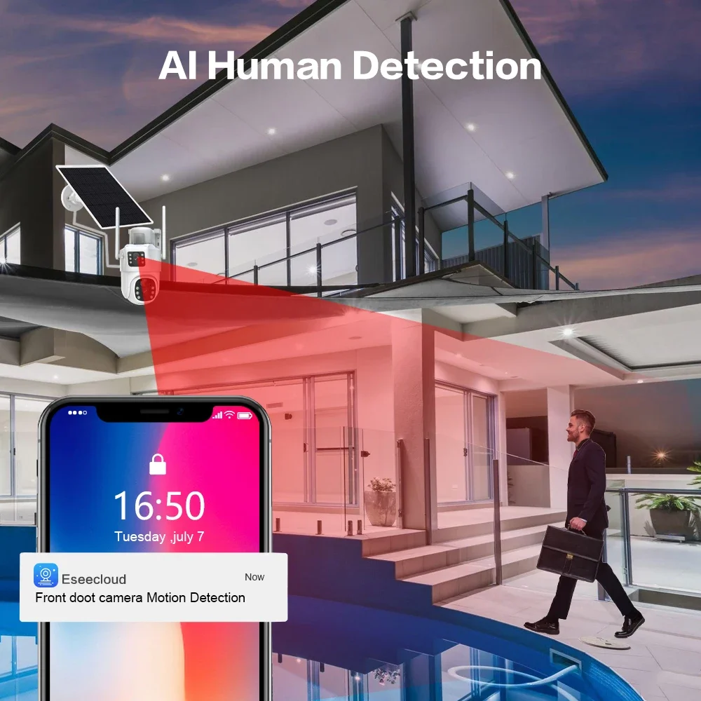 4K 8MP çift Lens Wifi güneş gü - Home Security Kit With Camera incelemesi ve fiyatı