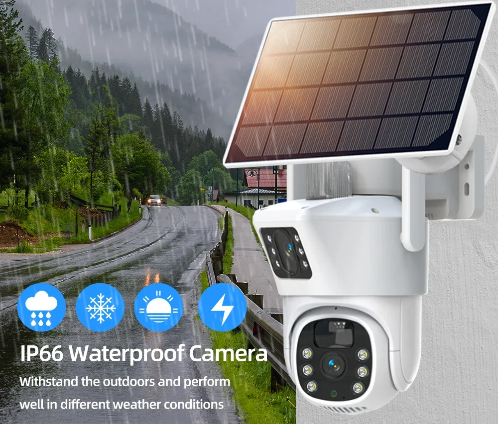 4K 8MP çift Lens Wifi güneş gü - Home Security Kit With Camera incelemesi ve fiyatı