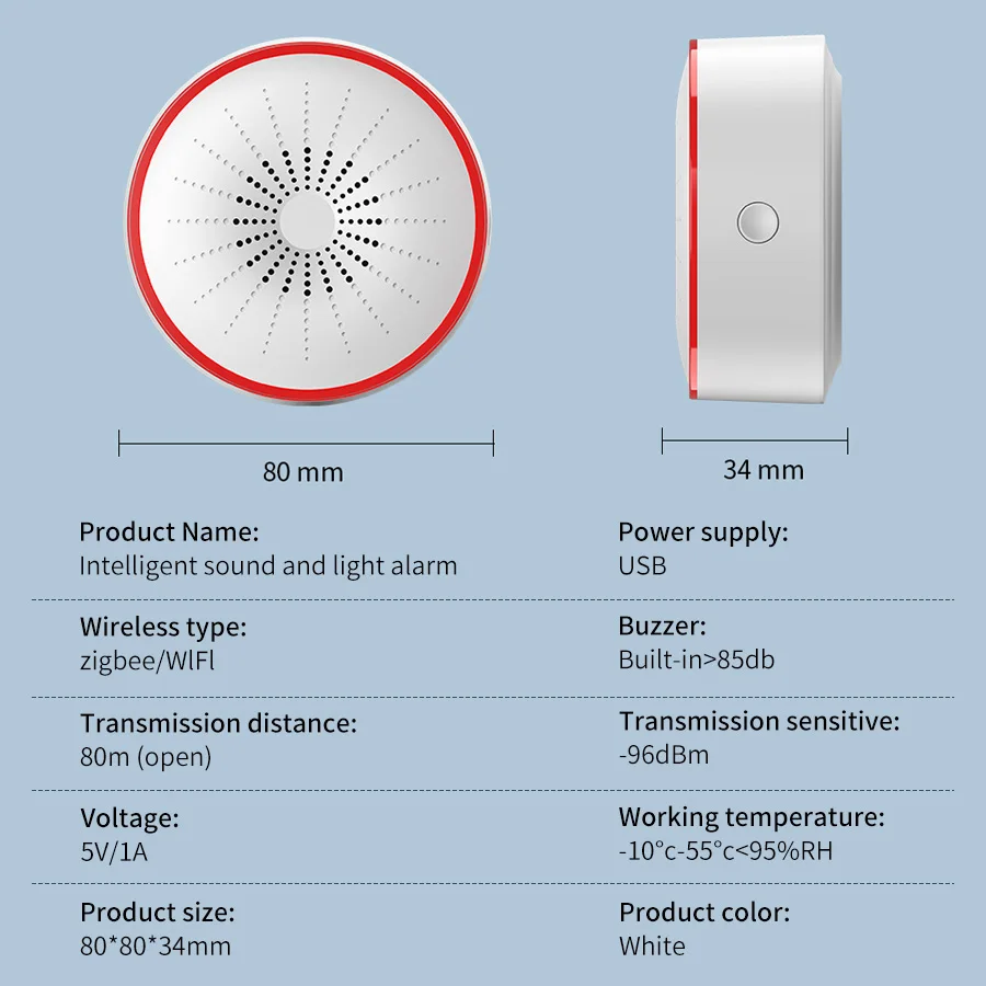 Tuya WiFi ZigBee Akıllı Alarm  - Home Security Lights incelemesi ve fiyatı