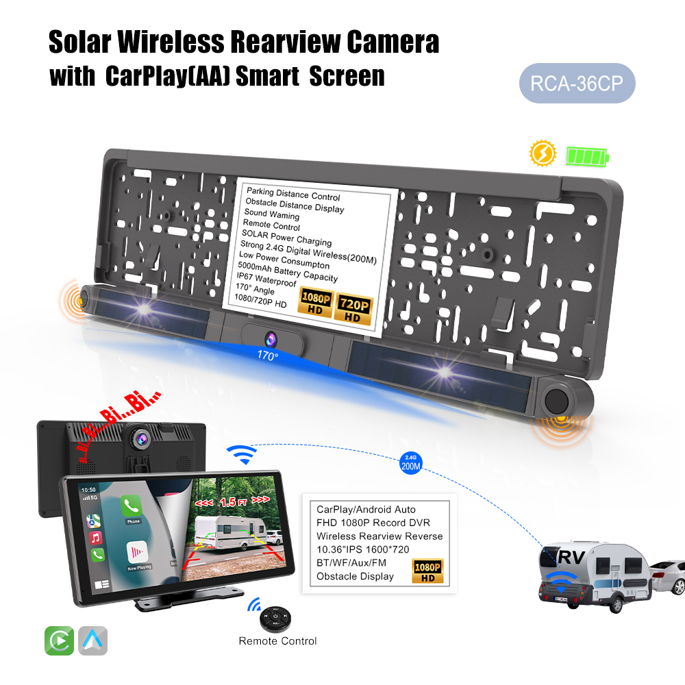 10.36 inç Kablosuz Android Aut - Camera Solar Wireless incelemesi ve fiyatı
