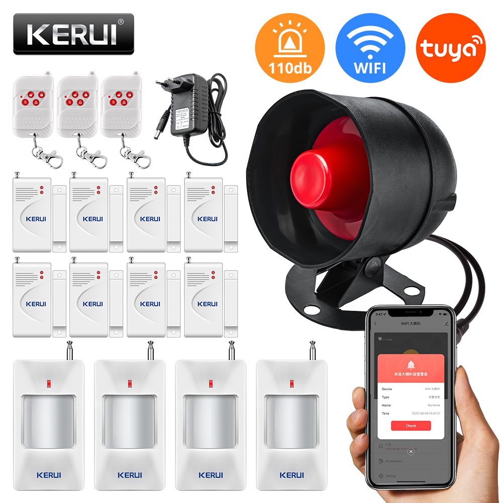 KERUI Tuya WIFI yüksek sesle h - Home Security System Installation incelemesi ve fiyatı