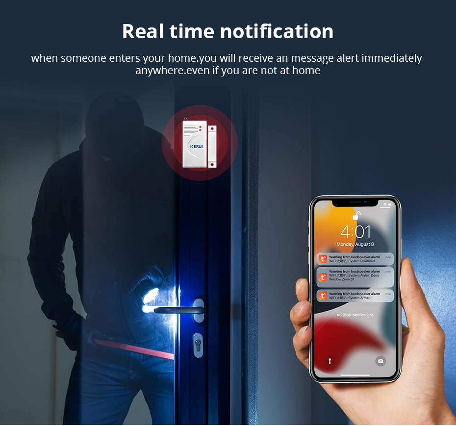 KERUI Tuya WIFI yüksek sesle h - Home Security System Installation incelemesi ve fiyatı
